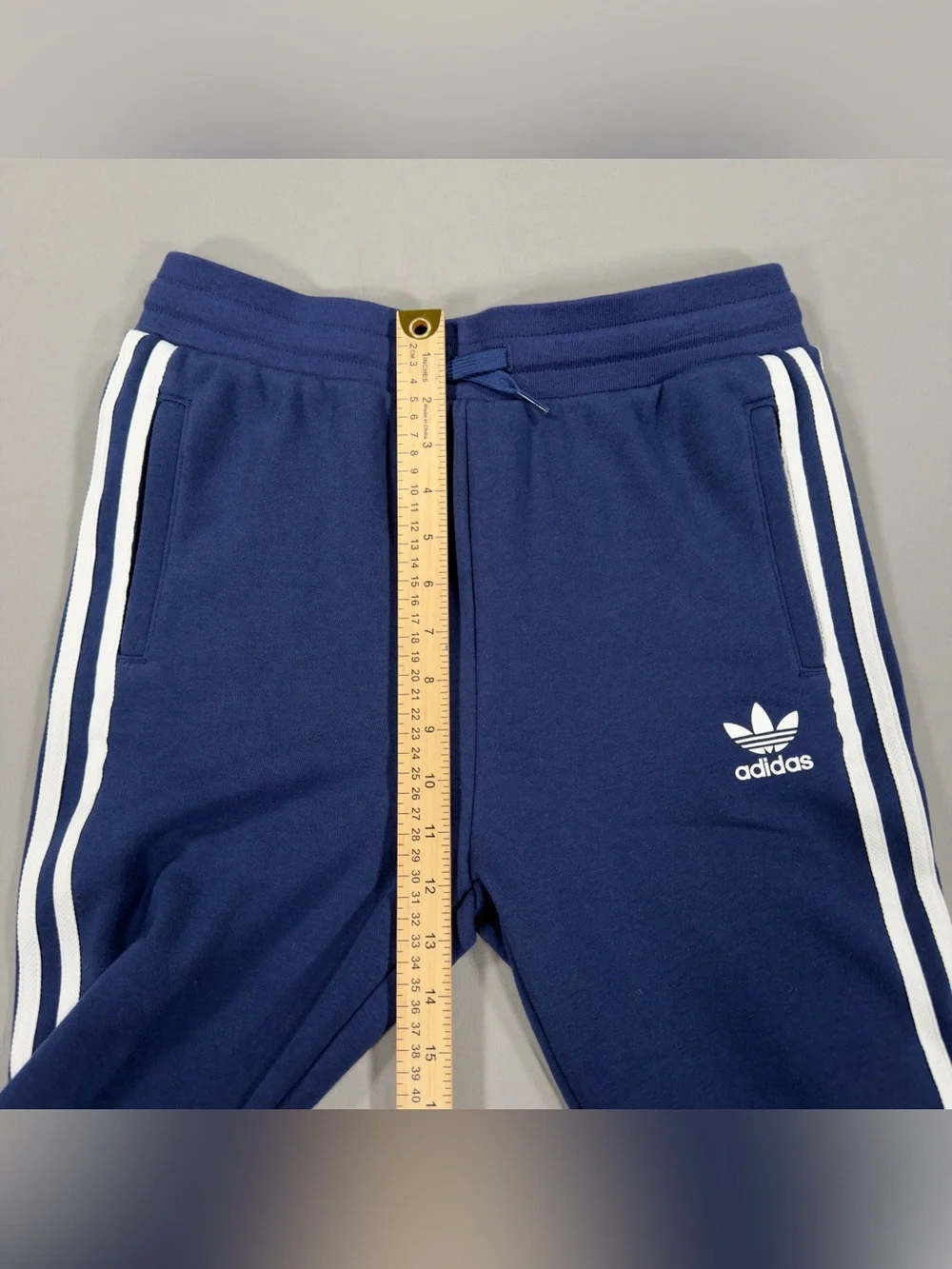 Adidas Youth M Medium Trefoil Pants Navy Blue White Stripe Joggers Tracksuit NWT